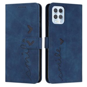 For Motorola Edge S Skin Feel Heart Pattern Leather Phone Case(Blue) (OEM)