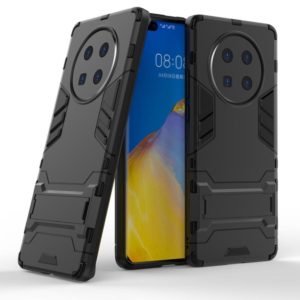 For Huawei Mate 40 Pro+ PC + TPU Shockproof Protective Case with Invisible Holder(Black) (OEM)