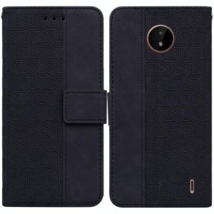 For Nokia C20 / C10 Geometric Embossed Leather Phone Case(Black) (OEM)