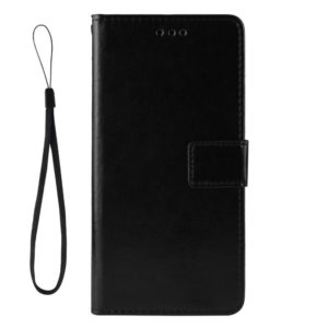 For Doogee S86 / S86 Pro Crazy Horse Texture Horizontal Flip Leather Case with Holder & Card Slots & Lanyard(Black) (OEM)