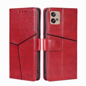 For Motorola Moto G32 4G Geometric Stitching Leather Phone Case(Red) (OEM)