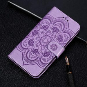 For Huawei P40 pro+ Mandala Embossing Pattern Horizontal Flip PU Leather Case with Holder & Card Slots & Walle & Lanyard(Purple) (OEM)