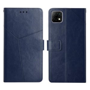 For Wiko T3 Y Stitching Horizontal Flip Leather Phone Case(Blue) (OEM)