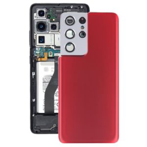 For Samsung Galaxy S21 Ultra 5G Battery Back Cover with Camera Lens Cover (Red) (OEM)