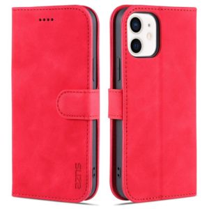 For iPhone 12 mini AZNS Skin Feel Calf Texture Horizontal Flip Leather Case with Card Slots & Holder & Wallet(Red) (AZNS) (OEM)