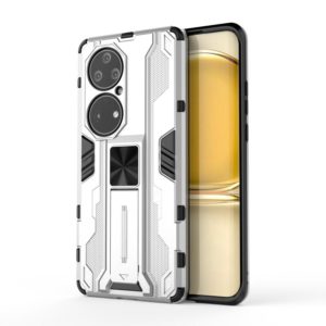 For Huawei P50 Pro Supersonic PC + TPU Shock-proof Protective Case with Holder(Silver) (OEM)