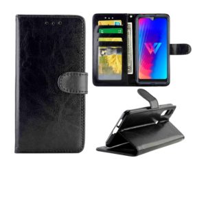 For LG W30 Crazy Horse Texture Leather Horizontal Flip Protective Case with Holder & Card Slots & Wallet & Photo Frame(Black) (OEM)