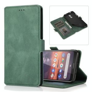 For Nokia 3.2 Retro Magnetic Closing Clasp Horizontal Flip Leather Case with Holder & Card Slots & Photo Frame & Wallet(Dark Green) (OEM)
