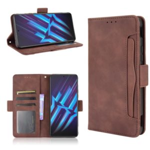 For ZTE nubia Red Magic 6R Skin Feel Calf Pattern Horizontal Flip Leather Case with Holder & Card Slots & Photo Frame(Brown) (OEM)