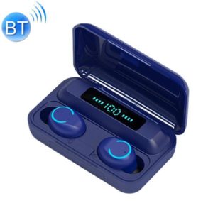 F9-9 TWS CVC8.0 Noise Cancelling Bluetooth Earphone with Charging Box, Support Touch Lighting Effect & Three-screen LED Power Display & Power Bank & Mobile Phone Holder & HD Call & Voice Assistant(Dark Blue) (OEM)