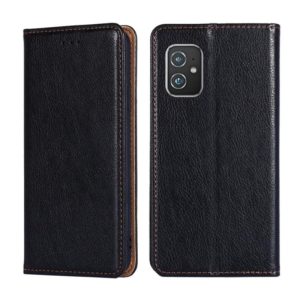 For Asus Zenfone 8 ZS590KS Gloss Oil Solid Color Magnetic Leather Phone Case(Black) (OEM)