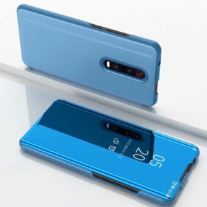 For Xiaomi Redmi K30 Plated Mirror Horizontal Flip Leather with Stand Mobile Phone Holster(Blue) (OEM)