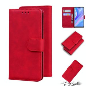 For Huawei Enjoy 10s / P Smart S / Y8p Skin Feel Pure Color Flip Leather Phone Case(Red) (OEM)