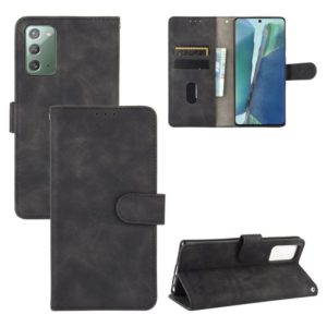 For Samsung Galaxy Note20 Solid Color Skin Feel Magnetic Buckle Horizontal Flip Calf Texture PU Leather Case with Holder & Card Slots & Wallet(Black) (OEM)