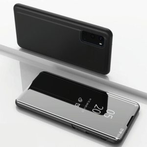 For Galaxy S20 Plated Mirror Horizontal Flip Leather Case with Holder(Black) (OEM)