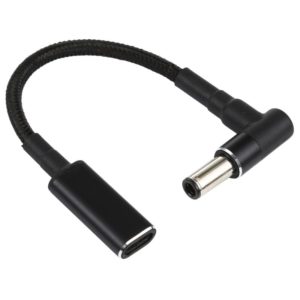 PD 100W 18.5-20V 6.0 x 0.6mm Elbow to USB-C / Type-C Adapter Nylon Braid Cable (OEM)