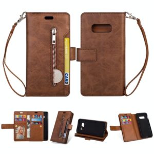 For Samsung Galaxy S10e Multifunctional Zipper Horizontal Flip Leather Case with Holder & Wallet & 9 Card Slots & Lanyard(Brown) (OEM)