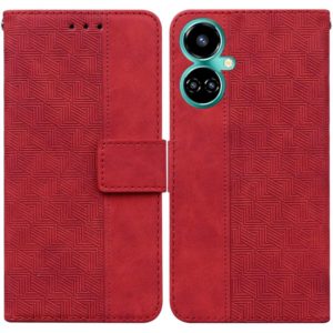 For Tecno Camon 19 Pro 5G Geometric Embossed Leather Phone Case(Red) (OEM)