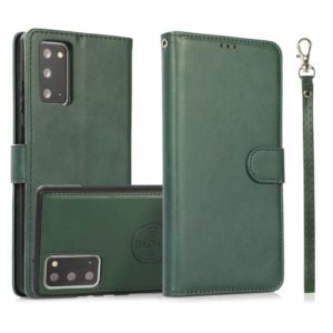For Samsung Galaxy Note20 Calf Texture 2 in 1 Detachable Magnetic Back Cover Horizontal Flip Leather Case with Holder & Card Slots & Wallet & Photo Frame(Green) (OEM)