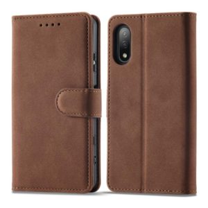 For Sony Xperia Ace II Frosted Anti-theft Brush Horizontal Flip Leather Phone Case(Coffee) (OEM)