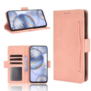 For Oukitel C21/C21 Pro Skin Feel Calf Pattern Horizontal Flip Leather Case with Holder & Card Slots & Photo Frame(Pink) (OEM)