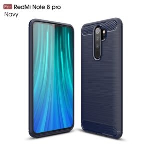 For Xiaomi Redmi Note 8 Pro Brushed Texture Carbon Fiber TPU Case(Navy Blue) (OEM)