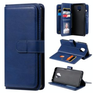 For Xiaomi Redmi Note 9S Multifunctional Magnetic Copper Buckle Horizontal Flip Solid Color Leather Case with 10 Card Slots & Wallet & Holder & Photo Frame(Dark Blue) (OEM)