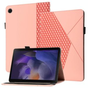 For Samsung Galaxy Tab A8 10.5 2021 X200/X205 Rhombus Skin Feel Horizontal Flip Tablet Leather Case with Card Slots & Holder(Rose Gold) (OEM)