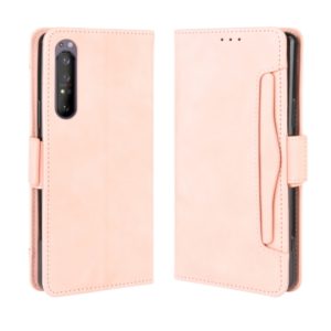 For Sony Xperia 1 II Wallet Style Skin Feel Calf Pattern Leather Case ，with Separate Card Slot(Pink) (OEM)