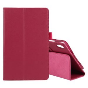 For Lenovo Tab M8 Litchi Texture Solid Color Horizontal Flip Leather Case with Holder & Pen Slot(Rose Red) (OEM)