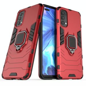 For OPPO Reno4 Shockproof PC + TPU Protective Case with Magnetic Ring Holder(Red) (OEM)