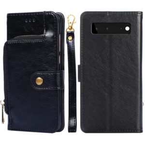 For Google Pixel 6 Zipper Bag Horizontal Flip Leather Phone Case with Holder & Card Slots & Lanyard(Black) (OEM)