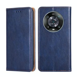 For Honor Magic4 Pro Gloss Oil Solid Color Magnetic Flip Leather Phone Case(Blue) (OEM)