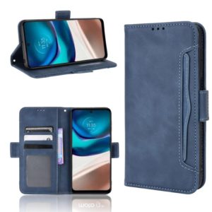 For Motorola Moto G42 Skin Feel Calf Texture Card Slots Leather Phone Case(Blue) (OEM)