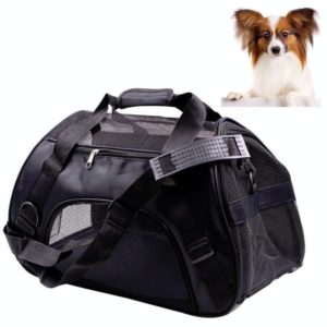 Portable Pet Backpack Dog Go Out Messenger Folding Bag Pet Supplies, Specification: Medium(Black) (OEM)