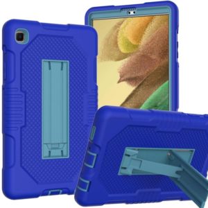 For Samsung Galaxy Tab A7 Lite T220 / T225 (2021) Contrast Color Robot Shockproof Silicone + PC Protective Case with Holder(Sapphire Blue) (OEM)