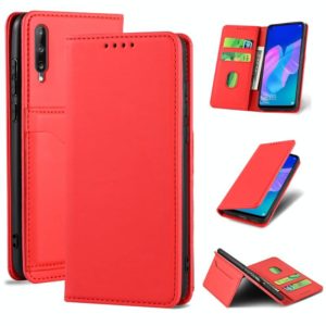 For Huawei P40 Lite E Strong Magnetism Liquid Feel Horizontal Flip Leather Case with Holder & Card Slots & Wallet(Red) (OEM)