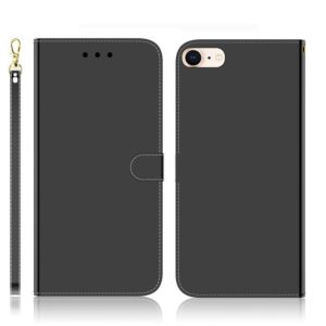 For iPhone 7 / 8 Imitated Mirror Surface Horizontal Flip Leather Case with Holder & Card Slots & Wallet & Lanyard(Black) (OEM)