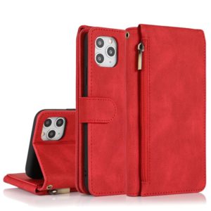 For iPhone 11 Pro Skin-feel Crazy Horse Texture Zipper Wallet Bag Horizontal Flip Leather Case with Holder & Card Slots & Wallet & Lanyard (Red) (OEM)