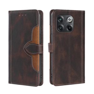 For OnePlus 10T Skin Feel Magnetic Buckle Leather Phone Case(Brown) (OEM)