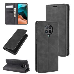 For Xiaomi Redmi K30 Pro Retro-skin Business Magnetic Suction Leather Case with Holder & Card Slots & Wallet(Black) (OEM)