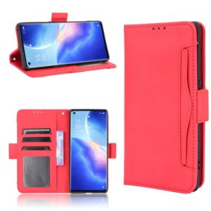 For OPPO Reno5 Pro+ 5G / Find X3 Neo Skin Feel Calf Pattern Horizontal Flip Leather Case with Holder & Card Slots & Photo Frame(Red) (OEM)