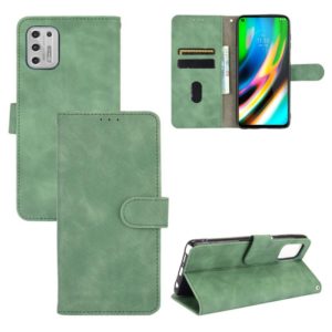 For Motorola Moto G Stylus (2021) Solid Color Skin Feel Magnetic Buckle Horizontal Flip Calf Texture PU Leather Case with Holder & Card Slots & Wallet(Green) (OEM)