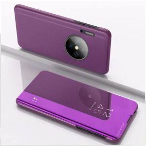 For Huawei Mate 30 Pro Plating Mirror Left and Right Flip Cover with Bracket Holster(Purple) (OEM)
