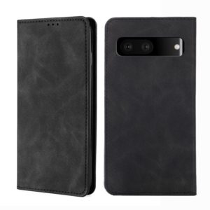 For Google Pixel 7 5G Skin Feel Magnetic Horizontal Flip Leather Phone Case(Black) (OEM)