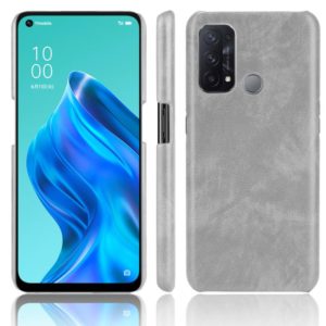 For OPPO Reno5 A Shockproof Litchi Texture PC + PU + Flannel Case(Grey) (OEM)