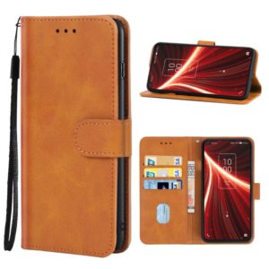 Leather Phone Case For TCL 10 5G(Brown) (OEM)