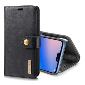 Crazy Horse Texture Flip Detachable Magnetic Leather Case for Huawei P20 Lite, with Holder & Card Slots & Wallet(Black) (DG.MING) (OEM)