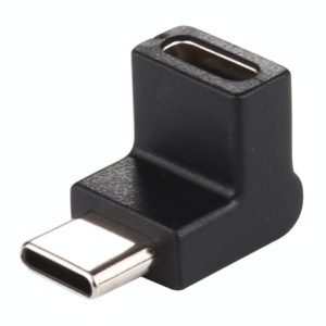 Type-C / USB-C Male to Type-C / USB-C Female 90 Degree Elbow Head Aluminium Alloy Adapter (Black) (OEM)