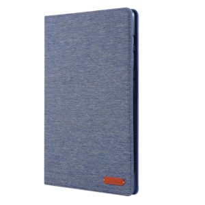 For Galaxy Tab S6 / T860 / T865 Cloth Teature Horizontal Flip PU Leather Case with with Holder & Card Slots & Pen Slot(Dark Blue) (OEM)